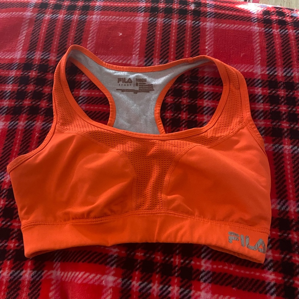 Fila Orange Racerback Sports Bra